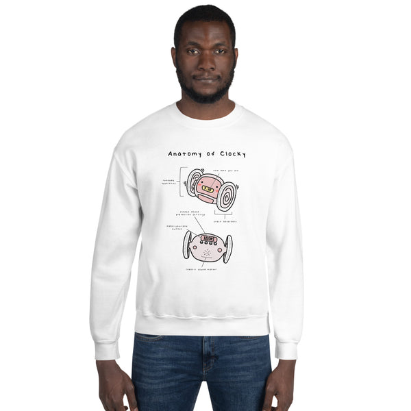 Clocky white graphic sweatshirt
